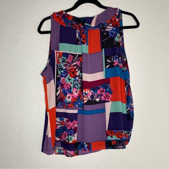 Maeve x Anthropologie Anderson Patchwork Floral Color Block Blouse Medium - Picture 8 of 9